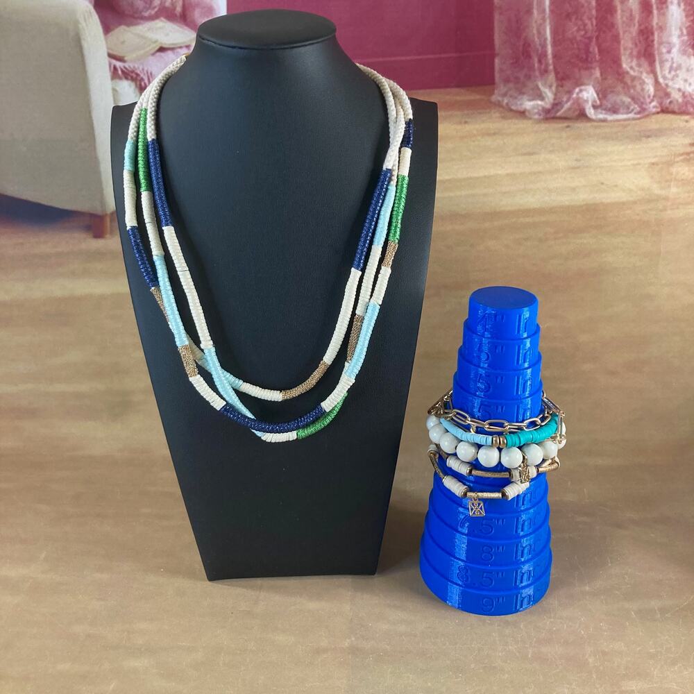 Michelle McDowell Boutique Jewelry Lot (Necklace + 4 Coordinating Bracelets) EUC